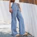 Women's Clothing Retro Wide Leg Jeans Loose Fit With Big Pockets Frayed Hem Spring Summer New_mkmklike.com