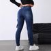 Slim-fit Jeans With A Flap, Women's Jean Style, Stretchy Casual Women's Wear, Work-ready And Figure-hugging_mkmklike.com