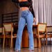 Women's Clothing Elastic Waistband High Waisted Stretch High-Waisted Stretch Flare Jeans For Women – Slim Fit Bootcut Denim Pants With Tummy Control_mkmklike.com