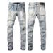 Men Women Y2K Stacked Flared Jeans, Mud Snow Wash, Plaid Lining Inside Ripped Holes, Cool & Breathable For Summer Outings_mkmklike.com