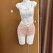 Women's High Waist Slimming Denim Shorts Pink Single Breasted Slim Straight Leg Hot Pants Versatile Spring Summer Hot Girl Style_mkmklike.com