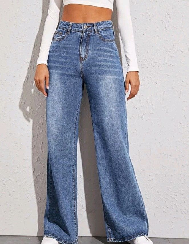 Women's Clothing Cat Whisker Monkey Loose High Waist Wide Leg Jeans For Women_mkmklike.com