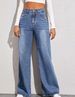 Women's Clothing Cat Whisker Monkey Loose High Waist Wide Leg Jeans For Women_mkmklike.com