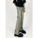 Men's Clothing Distressed Cleanfit Vintage Men's Distressed Clean Fit Jeans – Vintage Muddy Yellow Straight-Leg Denim Pants (S-3XL)_mkmklike.com