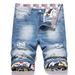 Men's Clothing Distressed And Ripped Men's Blue Distressed Denim Shorts – Vintage Washed 5-Inch Inseam (Straight Fit, Trendy Casual)_mkmklike.com