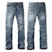Men's Clothing Men's Fashion Flared Jeans - Retro Denim Pants With Patchwork Details, Comfortable Cotton Fit For Casual & Streetwear_mkmklike.com