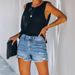 Denim Capital Ripped Denim Shorts Women 2025 New INS Trendy Three Quarter Pants Washed Denim Shorts_mkmklike.com