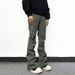 American Pleated Straight And Slightly Pulled Pants Men's Spring And Summer New Down Zipper Trousers Pants_mkmklike.com