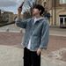 Northfold MYQ Two-Piece Hooded Denim Jacket Men, Loose Casual Top For Autumn, Korean Style Commuting Retro Outfit_mkmklike.com