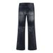 Vintage Washed Straight-Leg Jeans - Classic American Distressed Denim With Cat Whiskers, Unisex Timeless Versatility_mkmklike.com