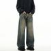 Men's Vintage Washed Straight Wide-Leg Jeans – Retro Clean Fit Cotton Denim Pants Men's Clothing_mkmklike.com