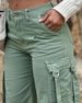 Women's Army Green Leisure Fashion Straight Pants_mkmklike.com