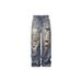 Men's Distressed Patchwork Denim Jeans – Vintage Streetwear, Relaxed Straight Fit & Comfort Stretch (Blue, S-3xl)_mkmklike.com