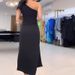 Women's Clothing mature style solid color three dimensional bow temperament slit dress_mkmklike.com