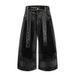 Heavyweight Denim Shorts For Men And Women Retro Distressed Wash 3D Pleats Metal Studs Trendy Edgy Style_mkmklike.com