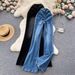 Korean Style Raw Edge High-Waist Split Jeans For Women, Drawstring Flared Trousers, Versatile Hot Girl Denim Pants For Spring & Autumn_mkmklike.com
