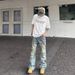 20256 Trendy Brand Jeans Men's Slim Straight Ripped Retro Ruffian Handsome Beggar Old Trousers Are Popular_mkmklike.com