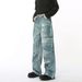 Men's Clothing New Autumn Products Niche Heavy Industry Gradient Spray Color Distressed Multi Pocket Wide Leg Overalls_mkmklike.com