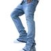 Men's Blue Jeans 2026 American Style Whiskered Loose Flare Wide Leg Casual Raw Denim Jeans mid Waist Long Straight Pants_mkmklike.com