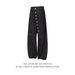 Men's Clothing Trendy Denim Cargo Pants Hip Hop Style Slanted Button Closure Loose Wide Leg Design_mkmklike.com