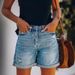 Women's Clothing High-Waisted Denim Shorts – Distressed Rolled Hem & Straight Leg | S-XXL_mkmklike.com