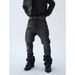 UnisexStyle Distressed Washed Black And Gray Jeans Vintage Flared Loose Fitting Frayed Hem Denim_mkmklike.com
