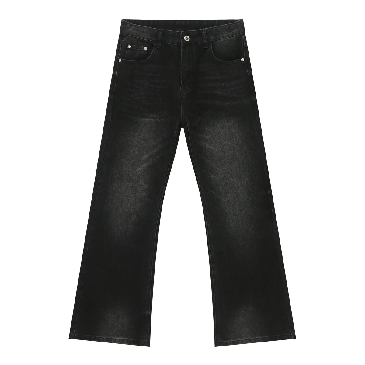 Men's Clothing High Street Flared Jeans Retro Washed Loose Straight Mopping Pants_mkmklike.com