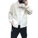 Autumn Winter Corduroy Trendy Brand Men's Cool Workwear Jacket Simple Solid Color Stand Collar Youth Korean Style Top_mkmklike.com