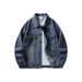 Men's Stylish Denim Jacket - Relaxed Fit Punk Style Workwear Coat With Button Closure For Casual Wear_mkmklike.com