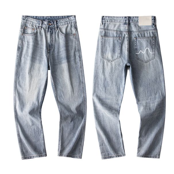 Men's Clothing & Archer0603 & American High Street Trend Brand Retro Jeans Men's Loose Straight Leg Printed Vibe Wide Leg Trousers_mkmklike.com