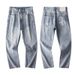 Men's Clothing & Archer0603 & American High Street Trend Brand Retro Jeans Men's Loose Straight Leg Printed Vibe Wide Leg Trousers_mkmklike.com
