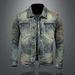Men's Clothing Long Sleeved Lapel Cardigan Denim Jacket For Boys Niche Design Trendy Cool Personality_mkmklike.com