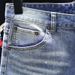 Men's Loose Fitting Thin Denim Shorts Paint Spotted Ripped Distressed Stretch Pants Culottes Riding Breeches_mkmklike.com