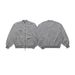 Men's Streetwear Baseball Jacket Light Grey Oversized Pilot Coat 100% Cotton Loose Fit, Stand Collar Trendy Casual Outerwear For Teens Young Adults_mkmklike.com