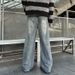 American Street Washed Vintage Jeans For Men, Spring And Autumn Clean Fit, Water Ripple Design, Straight Leg Pants_mkmklike.com
