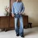 Men's Retro Washed Wide Leg Jeans High End Loose Straight Leg Slightly Flared Trousers_mkmklike.com