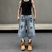 Men's Clothing Washed Insect Graffiti Denim Shorts Loose Straight Casual Cropped Pants_mkmklike.com