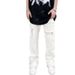 Men's Clothing Unisex Boyfriend Style White Denim Jeans Rivet Design Versatile Straight Leg Trendy Floor Length Pants American High Street Niche_mkmklike.com