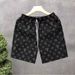 Men's American Style Denim Shorts Trendy Patterned Embroidered Print Loose Fit Elastic Waist Five Point Casual Style_mkmklike.com