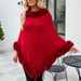 Women's Clothing 2023 autumn and winter new women's clothing shawl tassel cape fur collar pullover sweater women_mkmklike.com