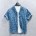 Loom Z939 Men's Cuban Collar Denim Short Sleeve Shirt Dropshipping_mkmklike.com
