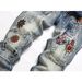 New Style Foreign Trade European And American Street Youth Ripped Embroidered Badge Stretch Skinny Men's Jeans Trendy_mkmklike.com
