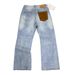 Men's Retro Cyan Blue Patchwork Denim Jeans – 13oz Heavyweight, Cleanfit Streetwear Style, Commuter-Friendly_mkmklike.com