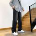 Nordmann New Autumn Winter Men's Loose Straight Black Casual Jeans BF Versatile High Street Floor-Length Pants_mkmklike.com