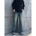 Nordmann American Retro Workwear Jeans For Men Loose Straight Wide-Leg BF Trendy Brand High Street Cool Slim Casual Pants_mkmklike.com