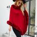 Women's Clothing 2023 autumn and winter new women's clothing shawl tassel cape fur collar pullover sweater women_mkmklike.com