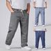 Biaoten Men's Straight Leg Jeans Spring/Summer Loose Fit plus Size Elastic Waist_mkmklike.com