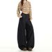 American Style Black Gold Scimitar Street Jeans For Women, Autumn And Winter New High Waist Loose Slimming Wide Leg_mkmklike.com