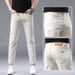 2026 European High-end Men's Cropped Jeans, Korean Style, Casual Slim Fit, Stretchy Tencel, Summer Thin Version_mkmklike.com