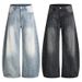 Men's Clothing High Quality Cleanfit Curved Jeans Washed Bamboo Texture Couple Pants_mkmklike.com